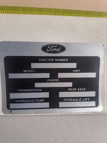 Identification plate for ford - plate,